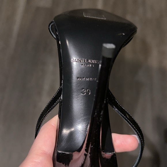 Saint Laurent Claude 110mm buckle heel sandal in patent leather - Picture 9 of 16